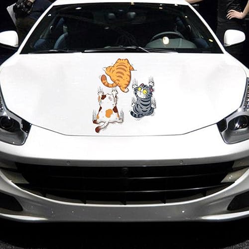 Miniatura 6 de LIUZHIPENG 3 calcomanías divertidas para automóvil de gatos trepadores, lindas calcomanías de vinilo adhesivas para parachoques de automóvil,
