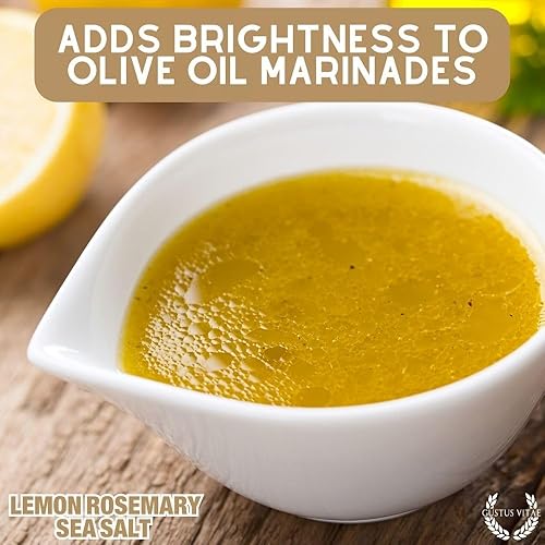 Miniatura 7 de Gustus Vitae - Sal marina de limón y romero - Verificado sin OMG - Lata magnética - Auténtico condimento gourmet - Fabricado en pequeños lotes