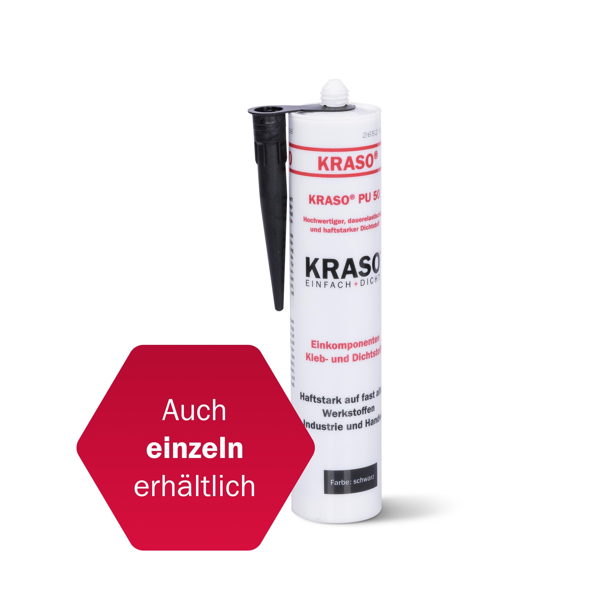 KRASO® PU 50 - Mastic adhésif élastique en permanence - Forte adhérence - Pour la fixation de brides de film pour surfaces humides et sèches - Colle de montage (12 pièces)