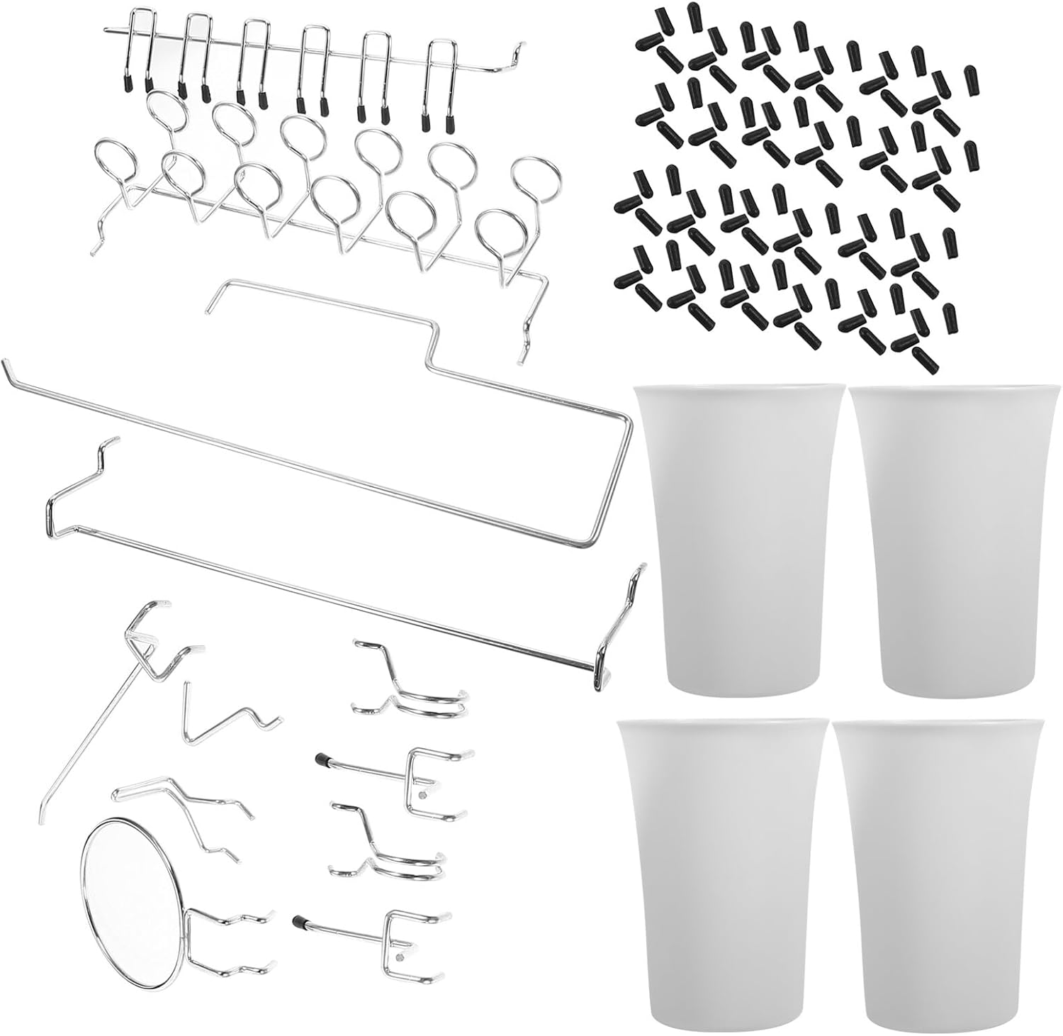 Hemobllo 170pcs Metal Pegboard Hooks Set for Tool Storage, Peg Hooks for Pegboards with Peg Locks and Organizer Accessories, Industrial Wall-Mounted Hanging Kit for Garage and Workshop