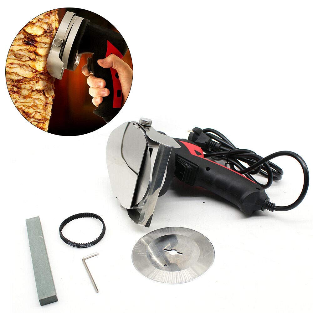 Couteau Kebab 80W, couteau Doner électrique en acier inoxydable, couteau Doner Kebab de lindustrie alimentaire, couteau électrique Gyro Slicer Kebab pour couper la viande