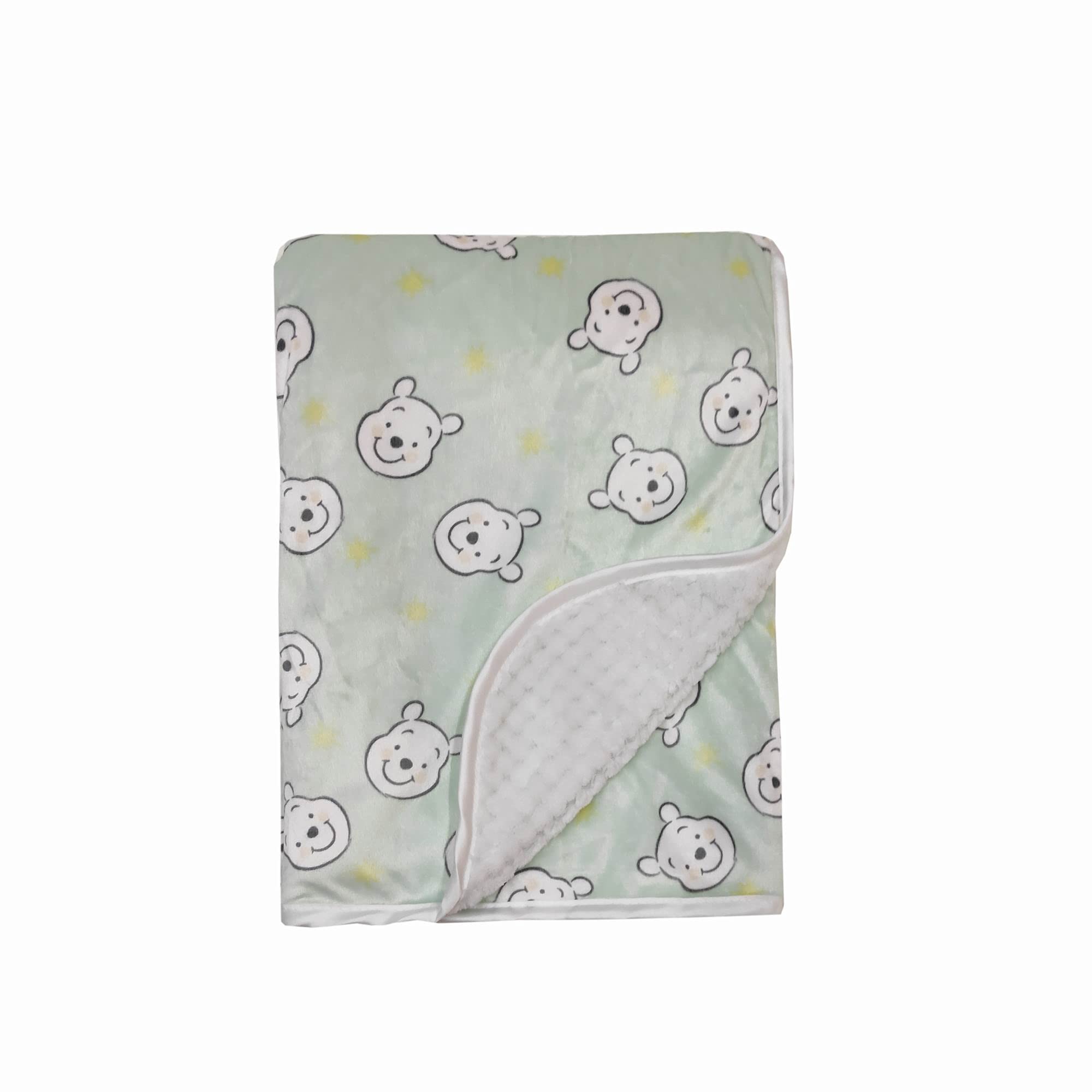 Disney Cudlie Baby Winnie The Pooh MNK/Waffle with Satin Edge Blanket with Dreamer Print