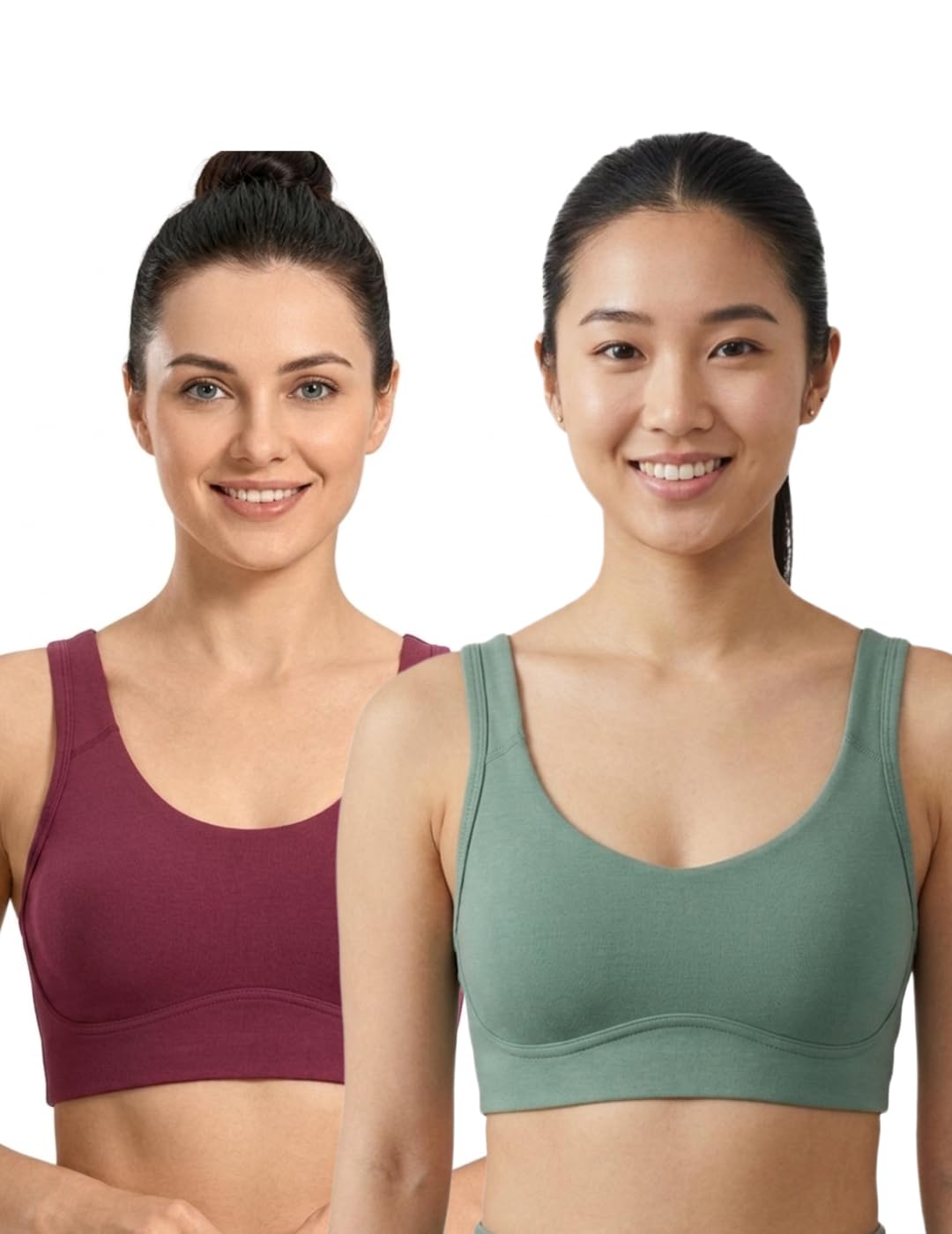 luxora Women's Non Padded Sports Bra Combo Pack of 2 | Cotton Stretch Everyday Bra | Wirefree Full Coverage | Gym, Yoga, Running-picture-27