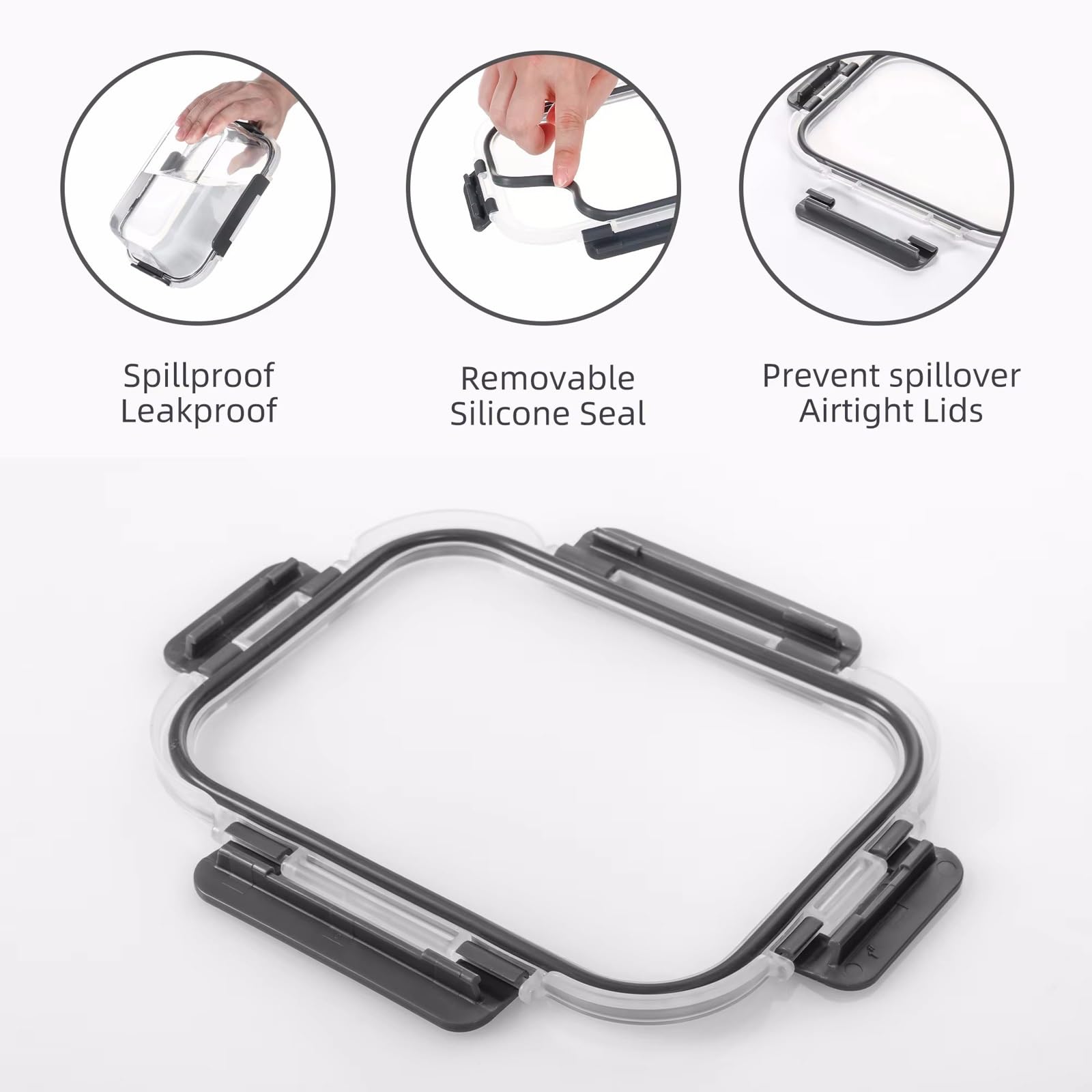 BPA-freie Glasbehälter für die Zubereitung von Mahlzeiten, 12 Stück, mit Deckel, auslaufsicher, ideal für Mahlzeiten, gefriergeeignet, mikrowellengeeignet, Blau