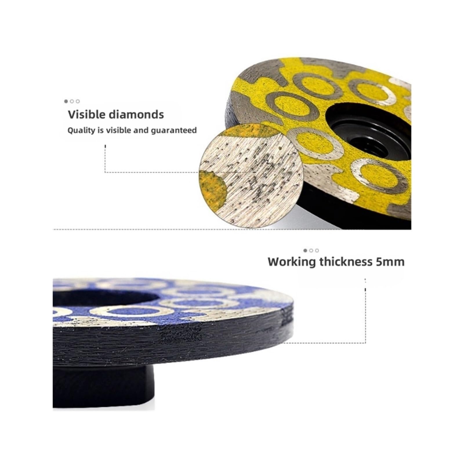 GZHXF Disco abrasivo diamantato riempito di resina da 4 pollici/100 mm for granito, marmo, pietra, mola a tazza diamantata grossolana, media, fine, migliore M14, filettatura 5/8"-11