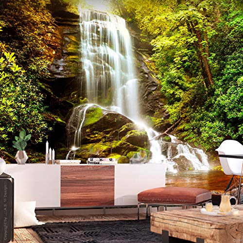 Artgeist Wall Mural Waterfall 173X124 In - Peel And Stick Self-Adhesive Wallpaper Removable Large Sticker Foil Wall Decor Print Picture Image Design Landscape Nature Forest C-C-0446-A-A #TOP1