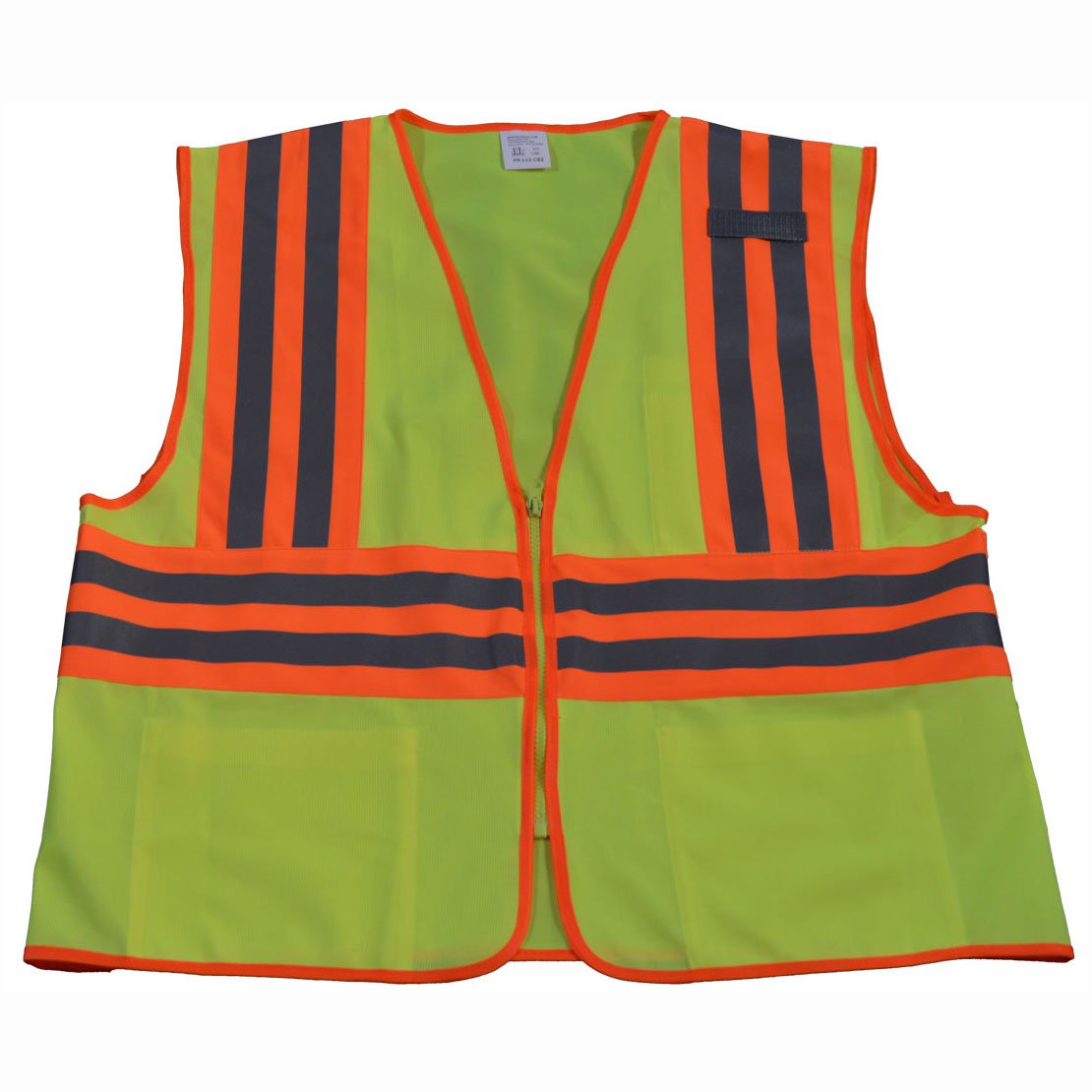 Petra Roc LV2-CB2-4X/5X Safety Vest ANSI Class 2, Two Tone Lime Solid with Orange Contrast Binding, 2x1