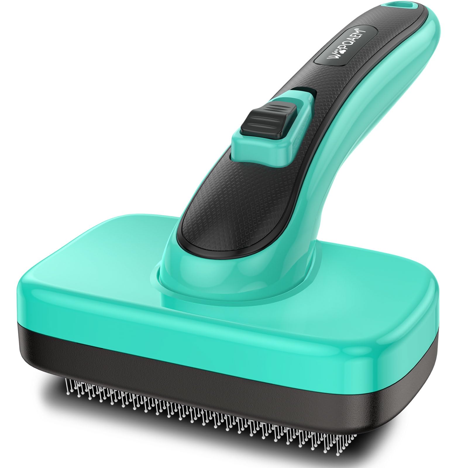 Dog Brush, Self Cleaning Slicker Dog Brush for Shedding & Grooming Short or Long Haired Cats, Furminator for Pets, Green