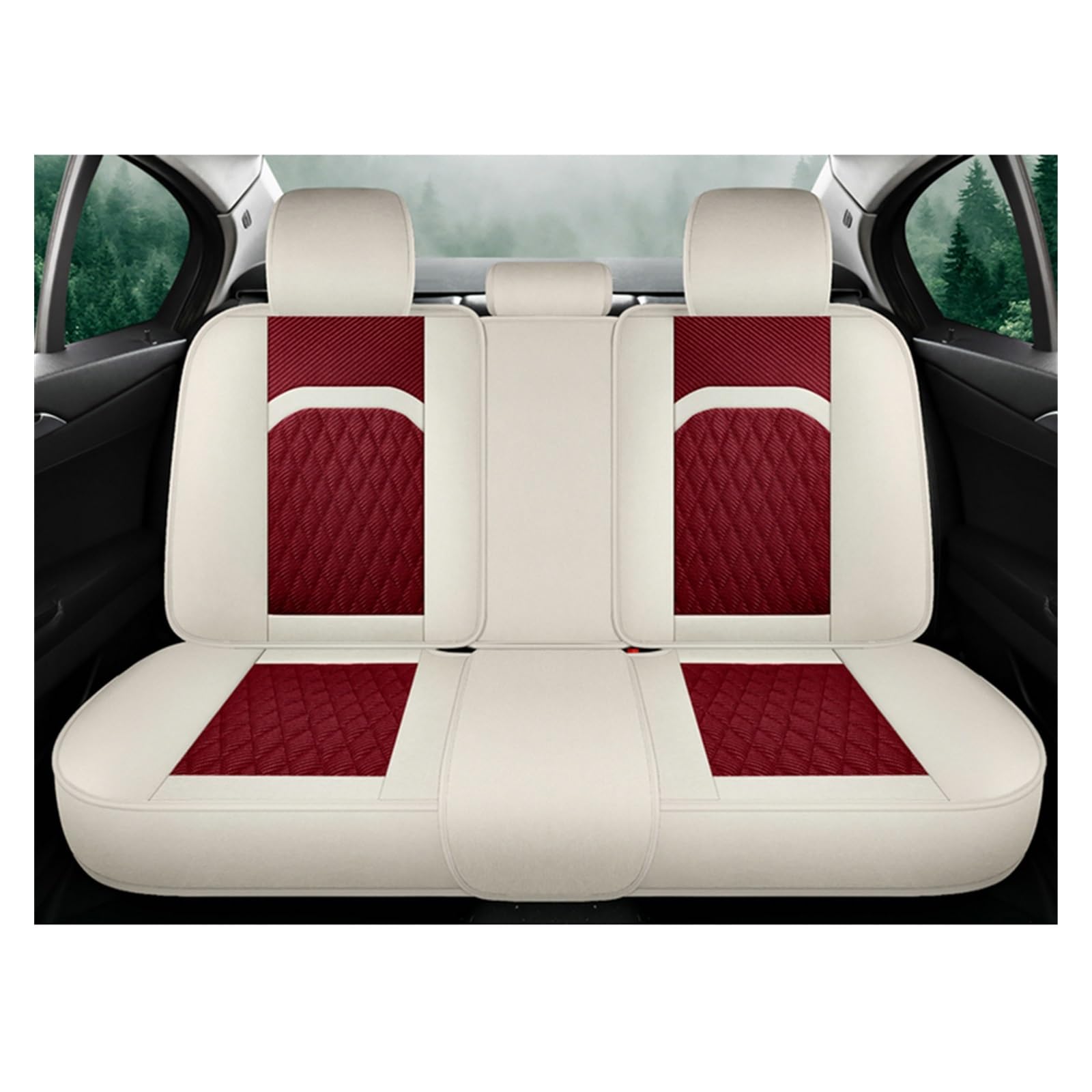 Funda Asiento Coche Fundas Universales Asientos Coche Para Jeep Para Renegade Para Grand Para Cherokee Para Wk2 1999 2004 2014 Para Compass 2007(VINO ROJO)