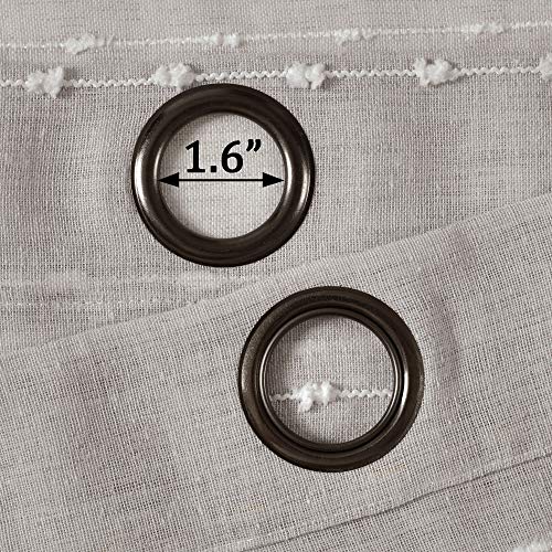 Lush Decor Farmhouse Textured Grommet Sheer Window Curtain Panel Pair, 38" W x 84" L, Gray, Grey, W 13" x L 14" (2 Panels) - Image 4