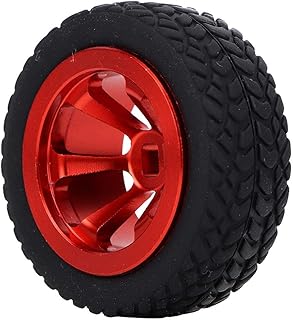 RC Wheel Tires, Car Model Accessories Rubber Tire Material Fit for WLtoys 1/28 RC K969 K989 K999 P929 4WD Short Pool Drift Off-Road Rally(Red)