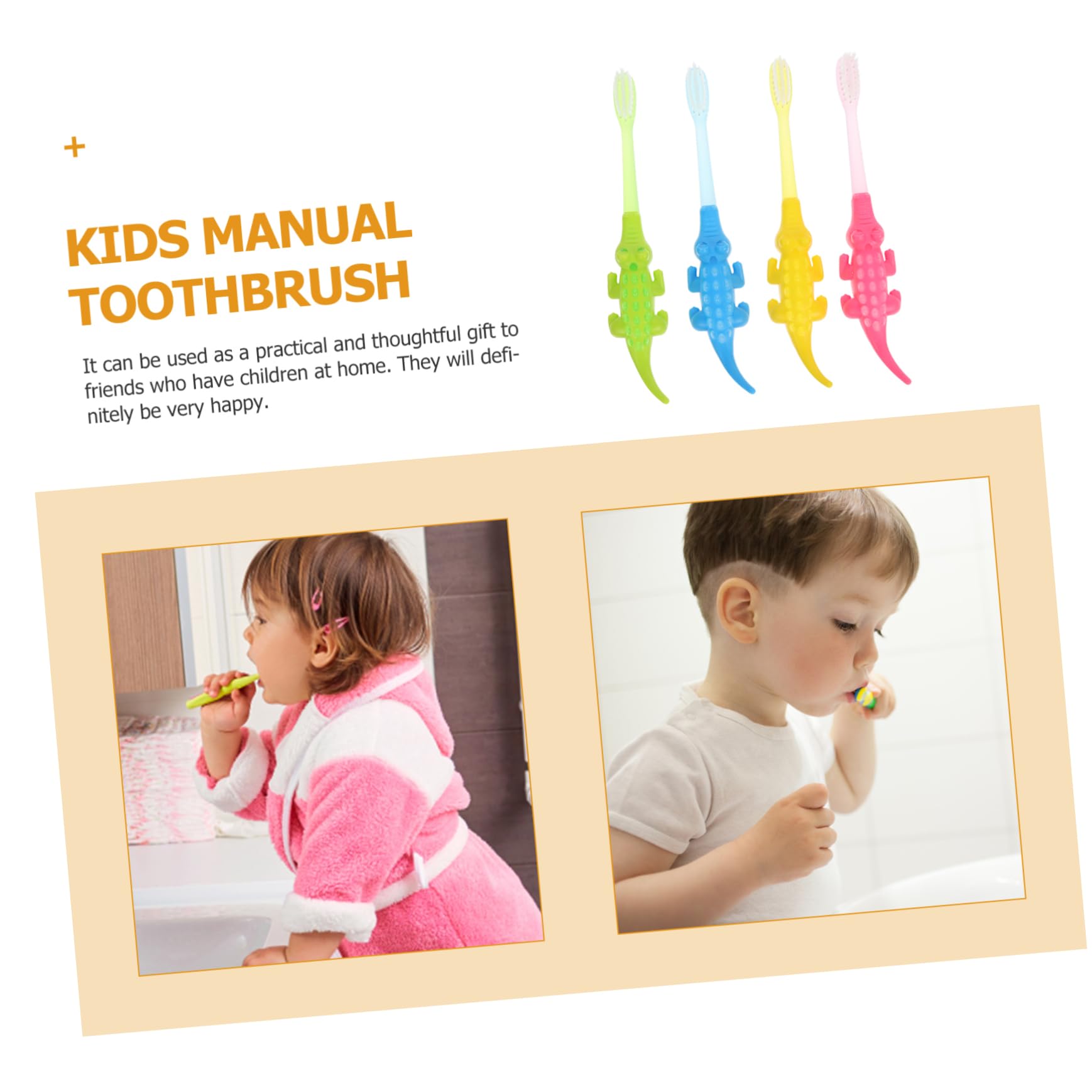 Baluue Cartoon Kids Toothbrush 8pcs Toddler Toothbrush for Kids Soft Bristles Oral Care