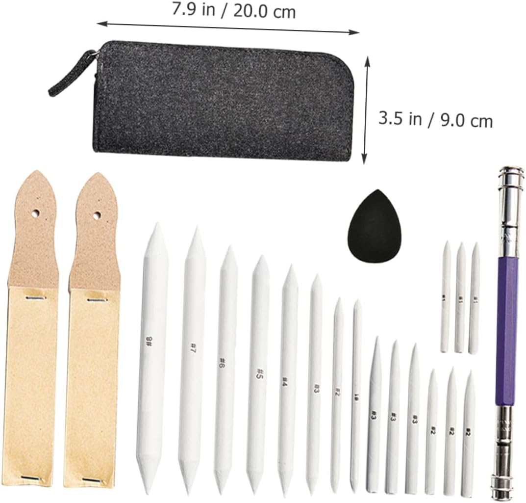 22-Piece Sketch Wiper Set for Art Students Professional Blending and Smudging Tools Portable Storage Bag for Sketching and Drawing