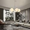 Sputnik E27 chandelier chrome dining room metal creative Pendant lighting modern bubble glass ball 5 light Hanging Lamp living room bedroom Kitchen Island Mid Century Ceiling Light (Size : 5 h