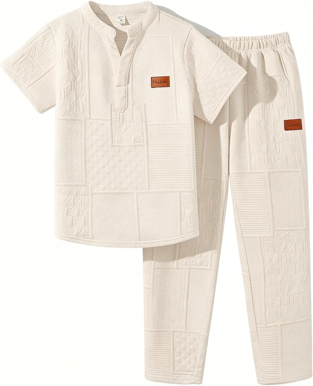 Cakaner Boys Clothes Short Sleeve Top and Long Pants Set Two Piece School Outfit Size 7-14