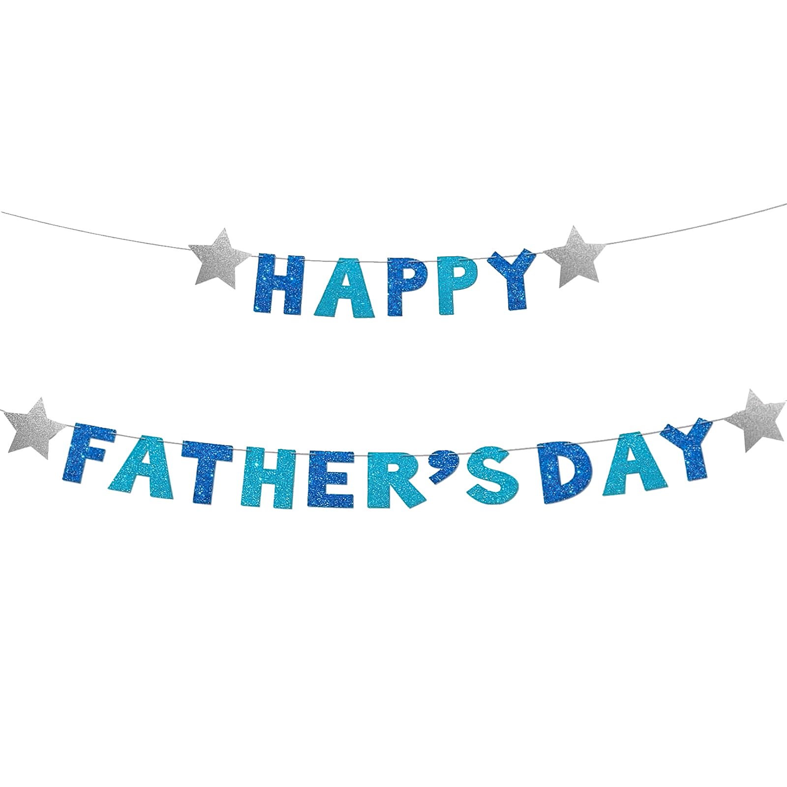 Happy Fathers Day Banner, Father's Day Decorations, Glitter Happy Fathers Day Banner Bunting