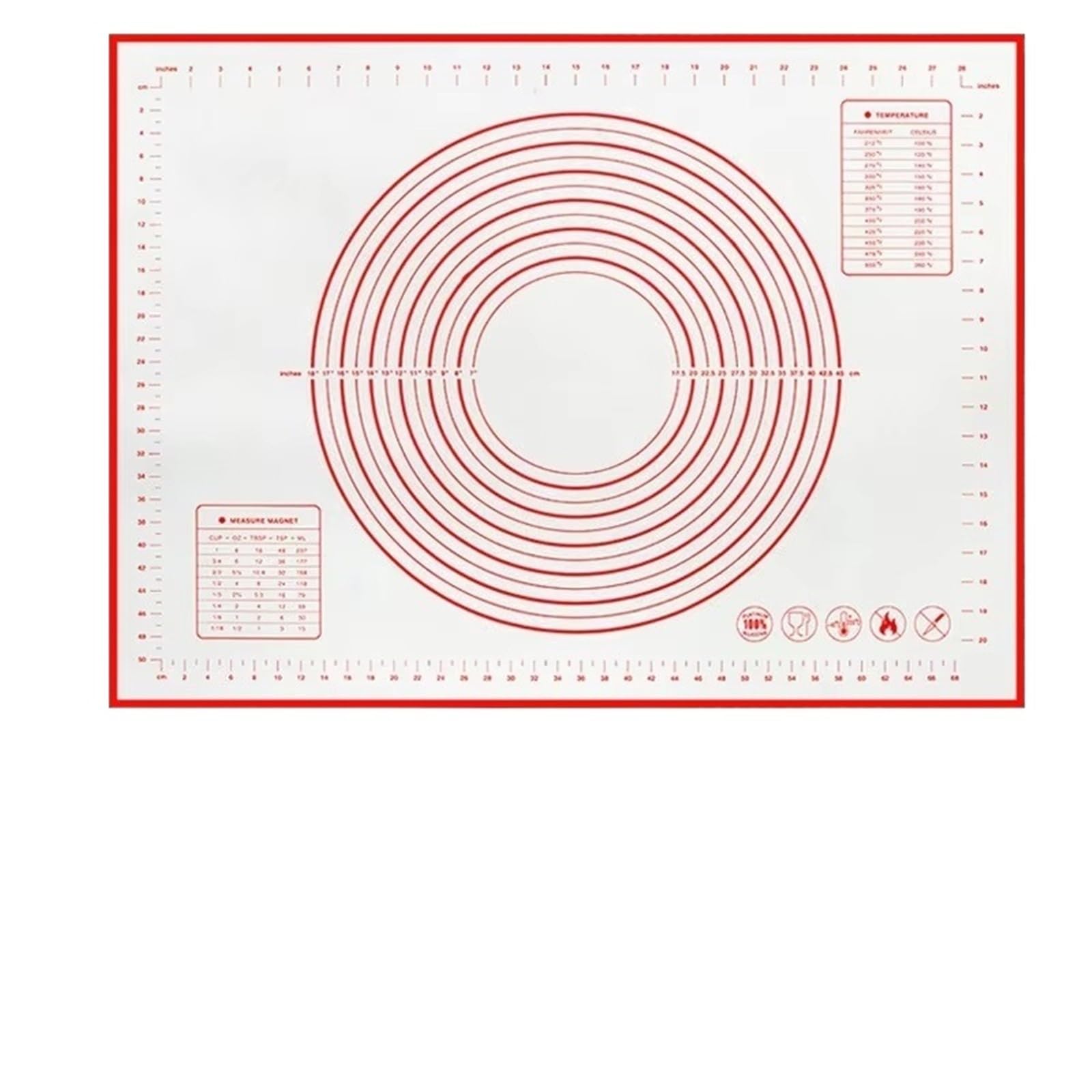 Esterilla de silicona for hornear, almohadilla for amasar, esterilla for masa, for pizza, pasteles, parrilla de cocina, herramienta antiadherente Apto Para Pan Casero, Galletas y Bollería(70X50cm)