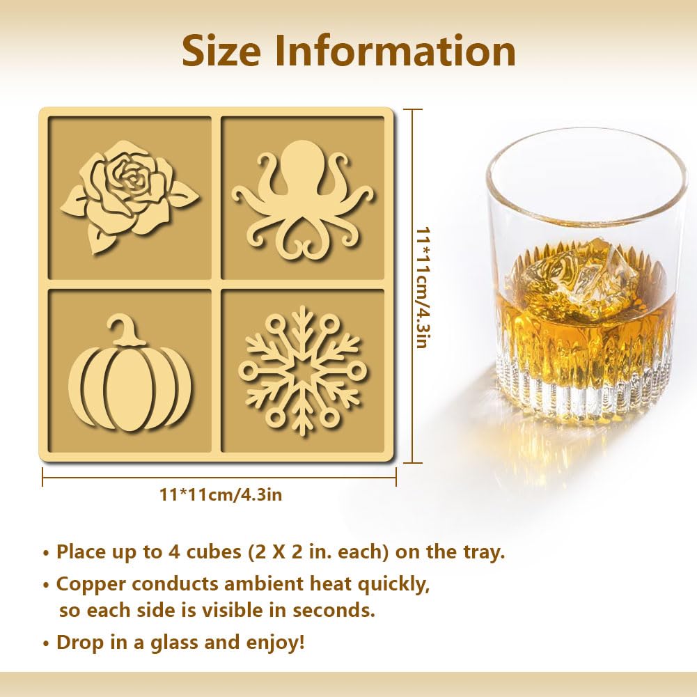 Tampon à Glaçons Lettre S CHGCRAFT - Laiton, Poignée Bois, Pour Cocktails Whisky Mojito