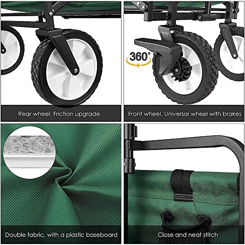 KOHARA Bollerwagen, zusammenklappbarer Campingwagen, Gartenwagen, zusammenklappbarer Gartenwagen, robuster Wagen – zum Einkaufen und für EIN Picknick im Garten im Freien – Bild 7