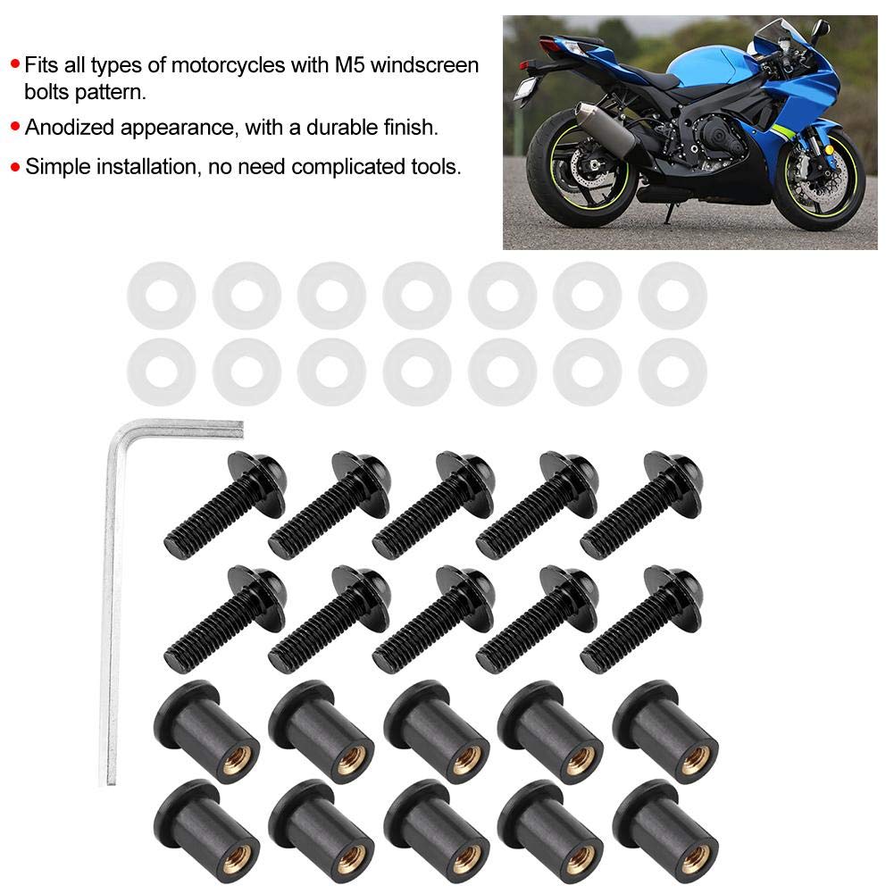Bike Boltz Black Universal Motorcycle Wellnut Bolt Kit - Windscreen Installation Kit