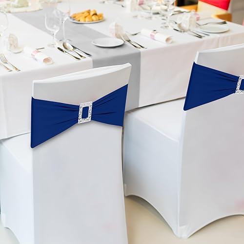 Vista 67 de Joccun 30 cintas elásticas de elastano para silla con hebilla deslizante, lazos elásticos universales para sillas para bodas, banquetes, fiestas