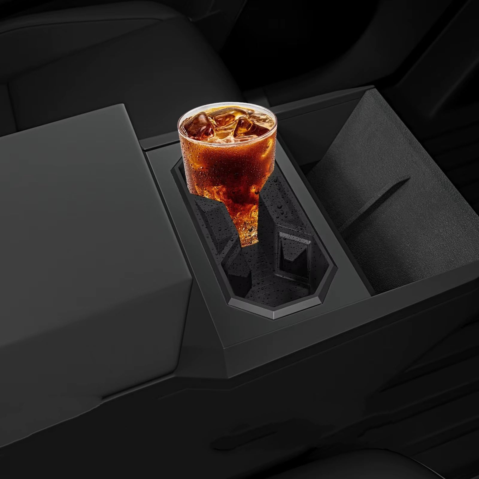 Portabevande per Auto compatibili con Tesla Cybertruck 2024 2025 2026, Contenitore portaoggetti per Bicchieri d'Acqua per Auto, Ammortizzante, Accessori per l'organizzazione Centrale.