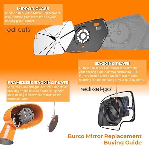Miniatura 5 de Burco Espejo de repuesto para el lado del conductor 2825 compatible con Subaru Forester (2003 2004 2005 2006 2007 2008), Impreza (1997 1998 1999