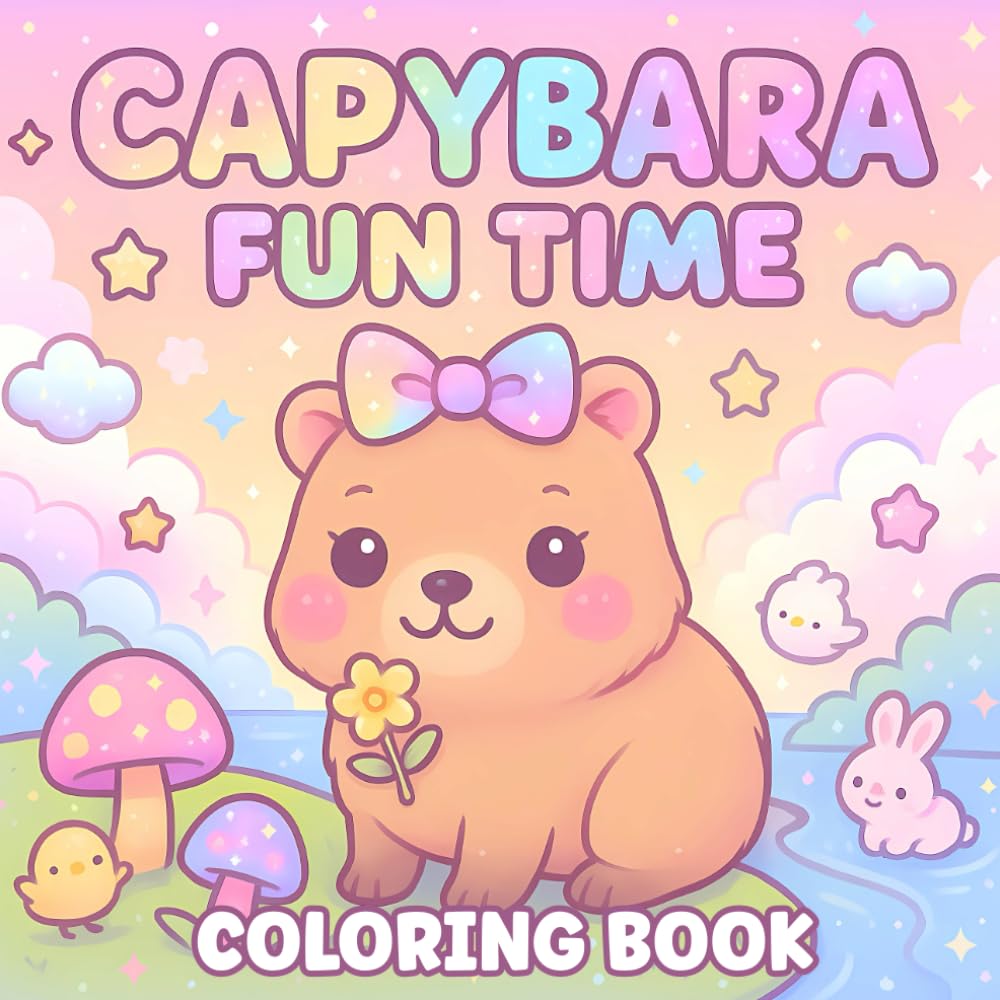Capybara Fun Time Coloring Book: Cute and Easy Illustrations for Capybara Lovers