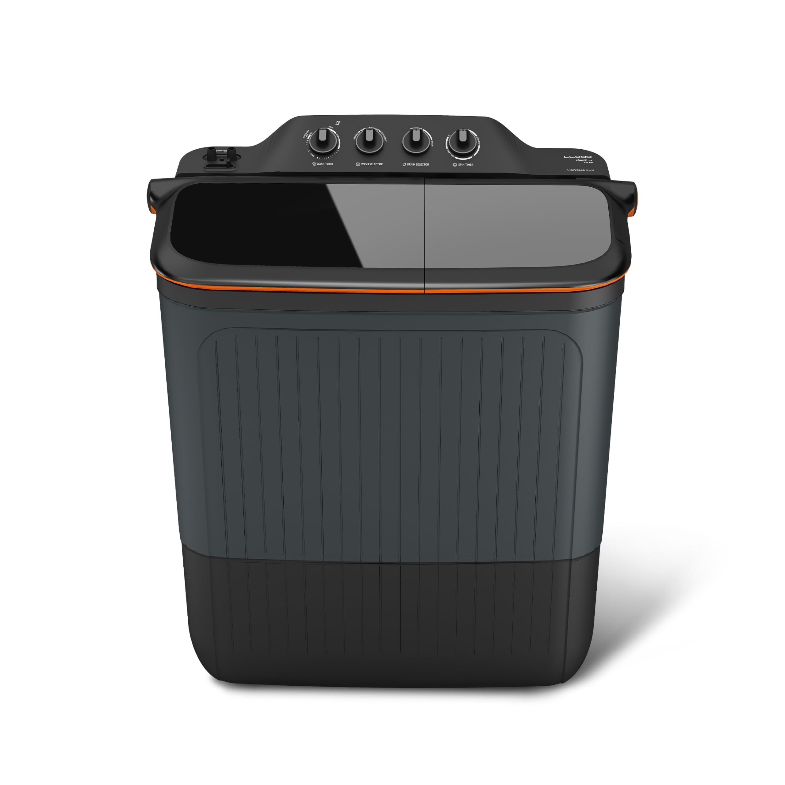 Lloyd 8 kg 5 Star Semi Automatic Top Load Washing Machine |Toughened Glass Soft Closing Wash & Spin Lids (GLWMS80AVGEL, Dark Grey)-image-46