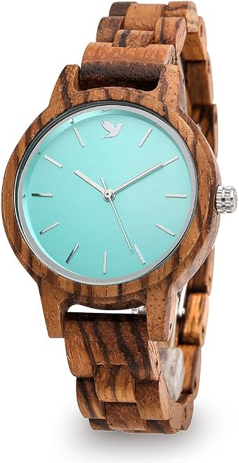 Woodstar MAKUNA - Orologio da Donna Analogico al Quarzo con Cinturino in  Legno 17-003 Blu Tiffany : Amazon.it: Orologi