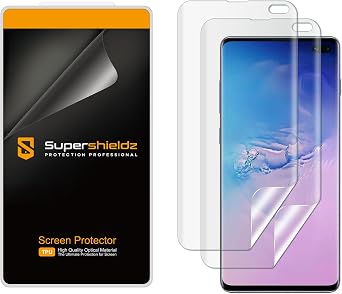 Supershieldz 2 Pack Designed for Samsung Galaxy S10 Plus Screen Protector, Full Coverage High Definition Clear Shield TPU