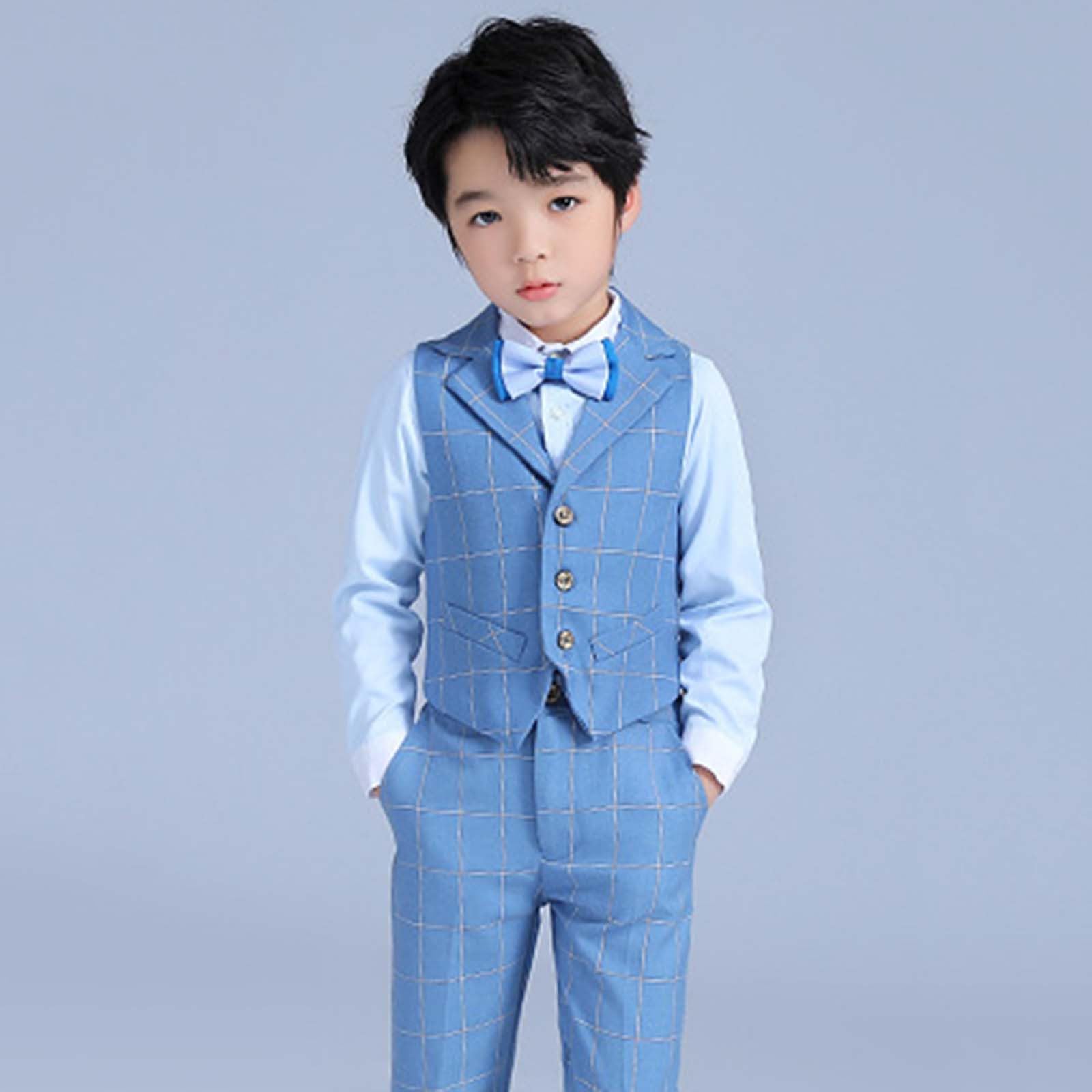 Generico Completo da Bambino Pezzi Eleganti Abiti da Cerimonia Gentleman Smoking da Ragazzo Abito Formale Doppiopetto da Battesimo Bambini e Ragazzi Gentiluomo Vestito per Matrimonio Festa