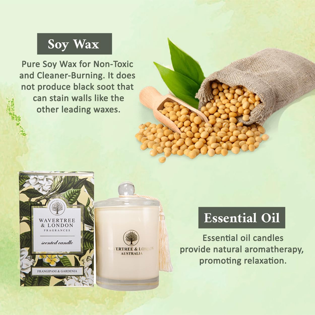 Luxury Frangipani & Gardenia Soy Wax Candle - Hand Poured in Australia, 11.66 oz Glass Jar Fancy Candle, Strong Scented, Non-Toxic, Long Lasting 60 Hour Burn, Relaxing Natural Floral Candle Gift