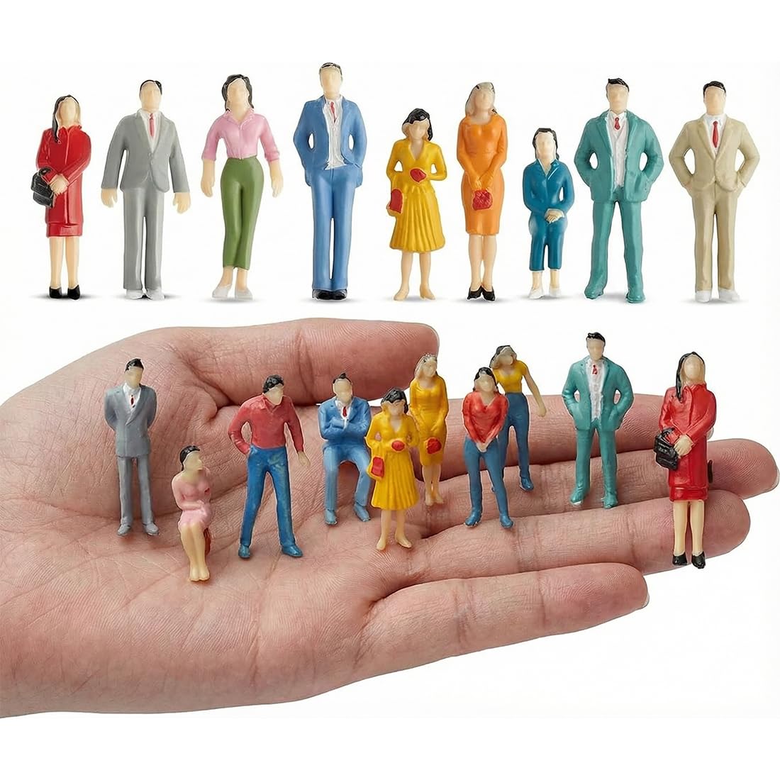 Set di 40 Miniature, Figure in Miniatura per Modellismo Ferroviario, Personaggi Giocattolo (Scala 1:50)