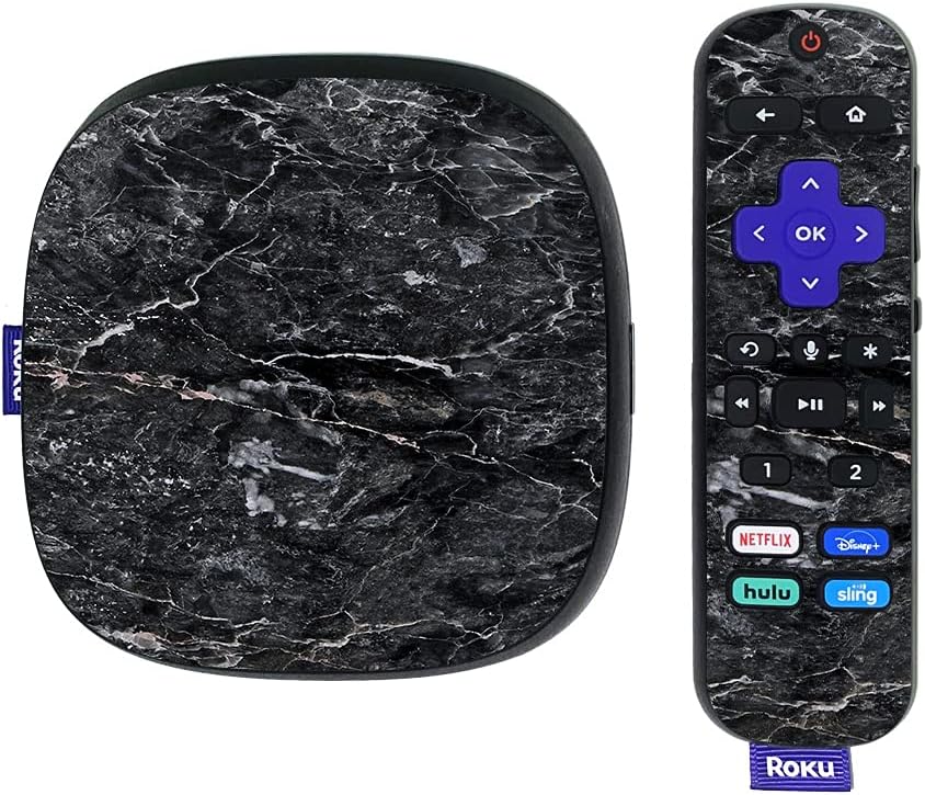 MightySkins Skin Compatible with Roku Ultra HDR 4K Streaming Media Player (2020) – Onyx Marble | Protective, Durable, and Unique Vinyl Decal wrap Cover | Easy to Apply | Made in The USA