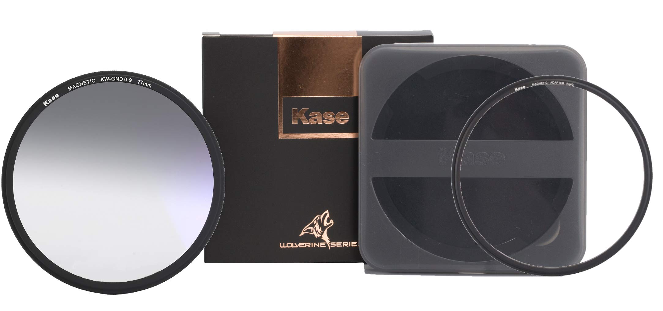 Filtro óptico magnético Kase Wolverine ND de 77 mm a prueba de golpes con adaptador de 3 pasos 3
