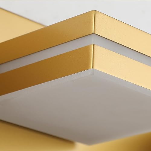 Miniatura 4 de SineRise Lámparas LED modernas para tocador de baño (3 luces, 24 pulgadas), accesorios de iluminación de pared de acrílico moderno dorado mate sobre