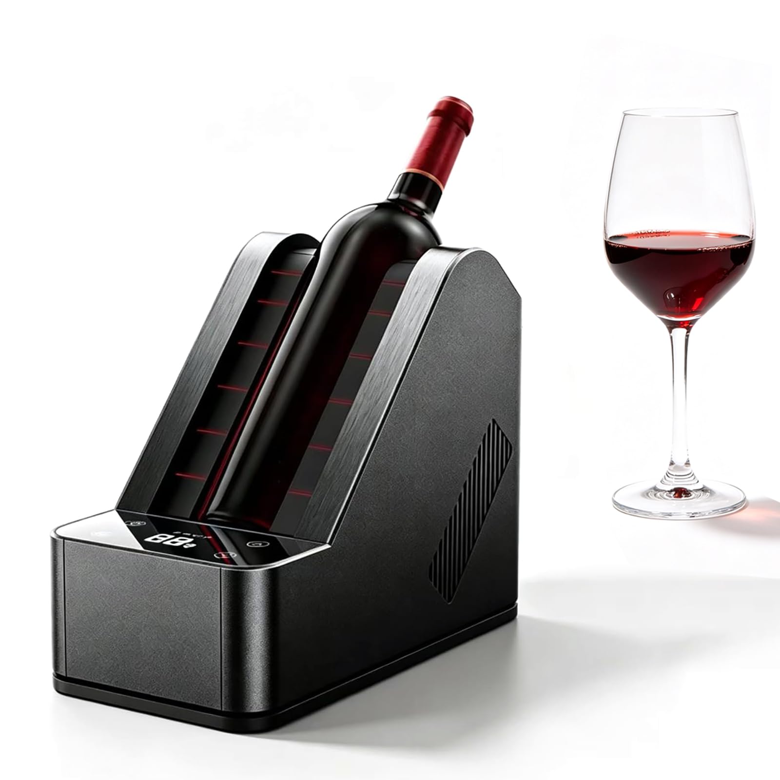 Enfriador De Vino Eléctrico De Precisión Para Botellas, Cubo Enfriador De Vino Eléctrico Portátil, Temperatura Ajustable De 0 ℃ A 20 ℃ Y Enfriamiento Constante Durante 24 Horas, Bajo Nivel
