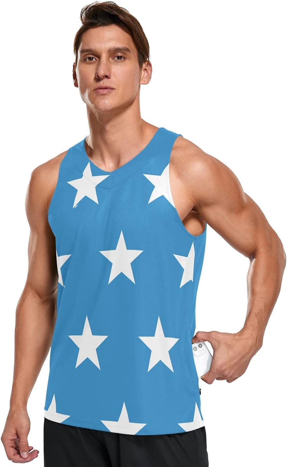 Vnurnrn Somalia Flag Mens Quick Dry Workout Tank Top with Pocket