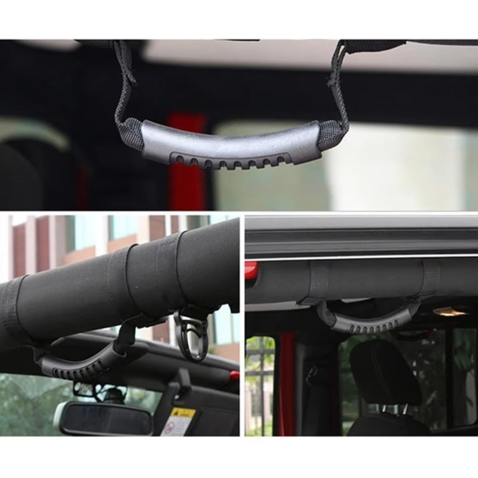 Generico Maniglia Trazione Tetto Compatibile con Jeep per Wrangler per JK per Sport 1 Pz Roll Bar Maniglie Grip Maniglia Larga Maniglia di Sicurezza per Auto Manubrio sul Tetto