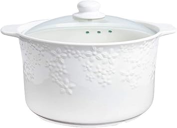 Ceramic Nonstick Stockpot,Round Covered Casserole with Handle,Ceramic Stovetop Cookware,Slow Cooker Stew Pot,Nutritional Soup Pot,Health Saucepan,Steamer White 5.2l White 3.3L