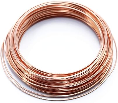 Solid Bare Copper Wire Square, Bright, Half Hard, 50 Feet, 20 Gauge Choose 14 to 22 ga.