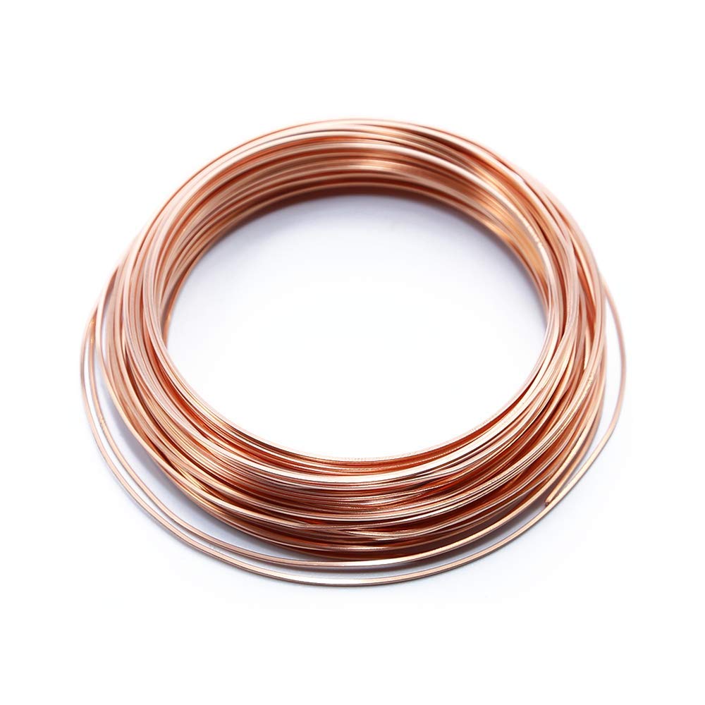 Solid Bare Copper Wire Square, Bright, Half Hard, 100 Feet, 22 Gauge (Choose 14 to 22 ga.)
