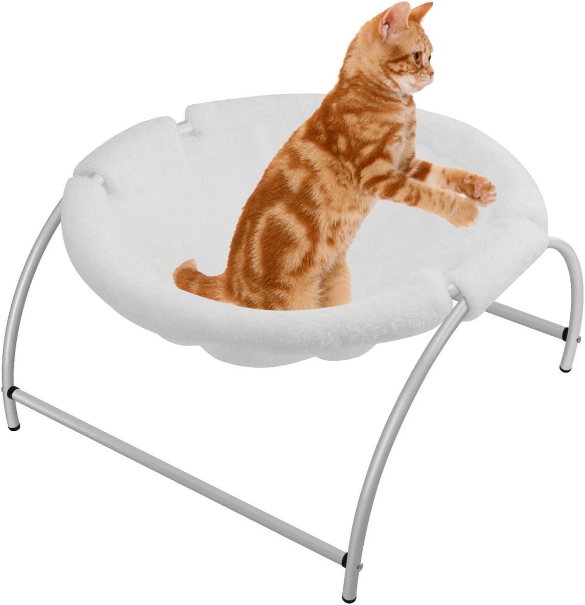 Buyter Pet Bed, Cat Hammock Free Standing Elevate Dog Sleeping Bed Stable Structure Detachable Excellent Breathability Easy Assembly (Pink, Winter)