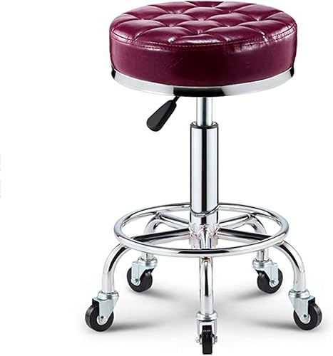 Miniatura 10 de Taburete de bar ajustable giratorio, chasis de acero grande, respaldo moderno para el hogar, taburete redondo de pierna alta, carga de 220.5 lbs,