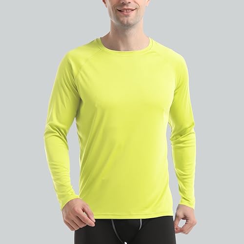 Miniatura 2 de HISKYWIN Camisetas de manga larga para hombre, ligeras, UPF 50+, protección solar, FPS para exteriores, pesca, senderismo, correr, camisetas
