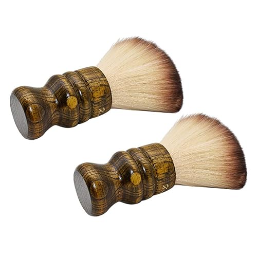 Miniatura 3 de Cepillo profesional para el cuello de la peluquería de 2 piezas con mango de madera, cepillo de barrido de pelo y kits de corte