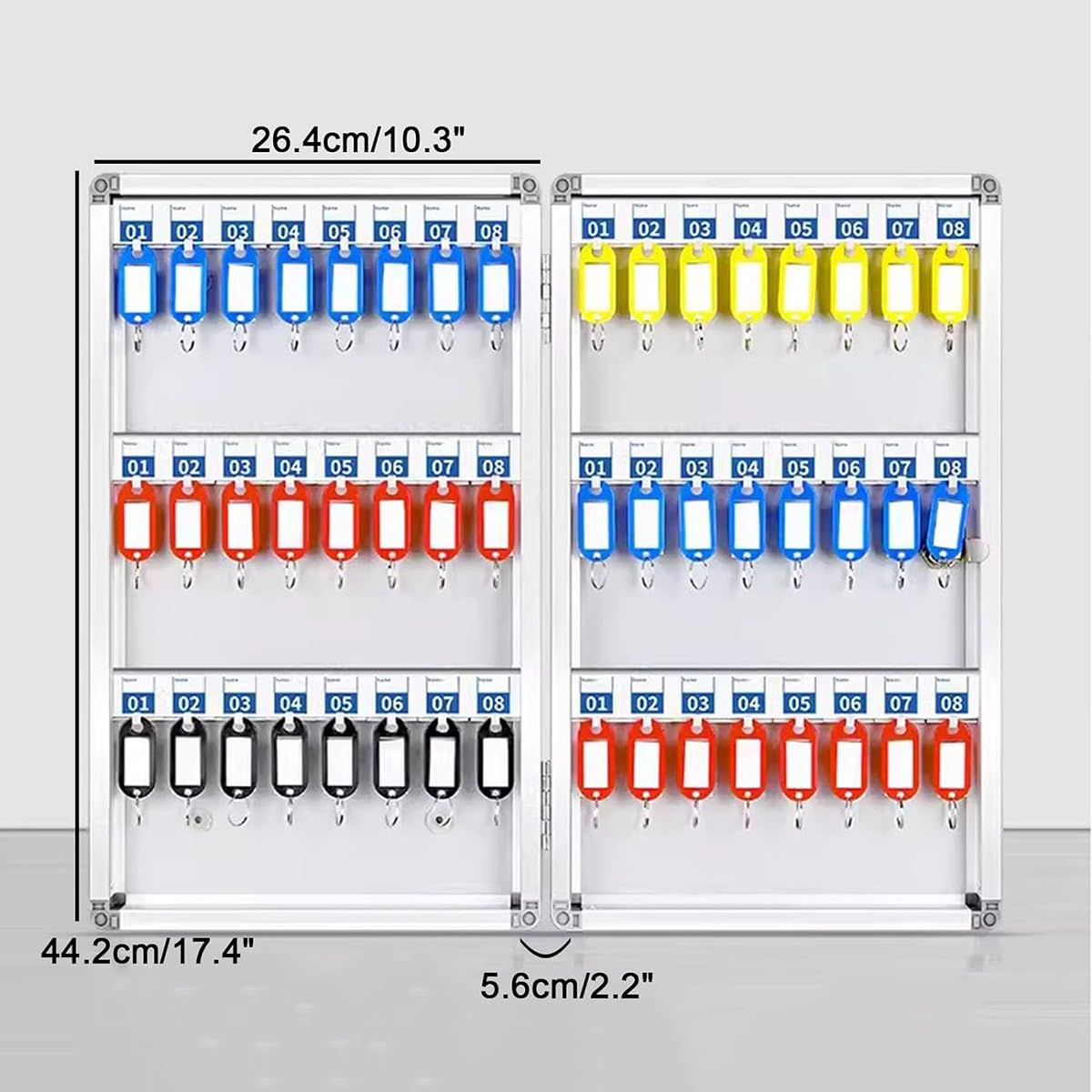 Armadietto portachiavi da parete con 48 Hoo ed etichette - Key nizer per case comunali e concessionarie auto - Soluzione Sto efficiente per un facile accesso