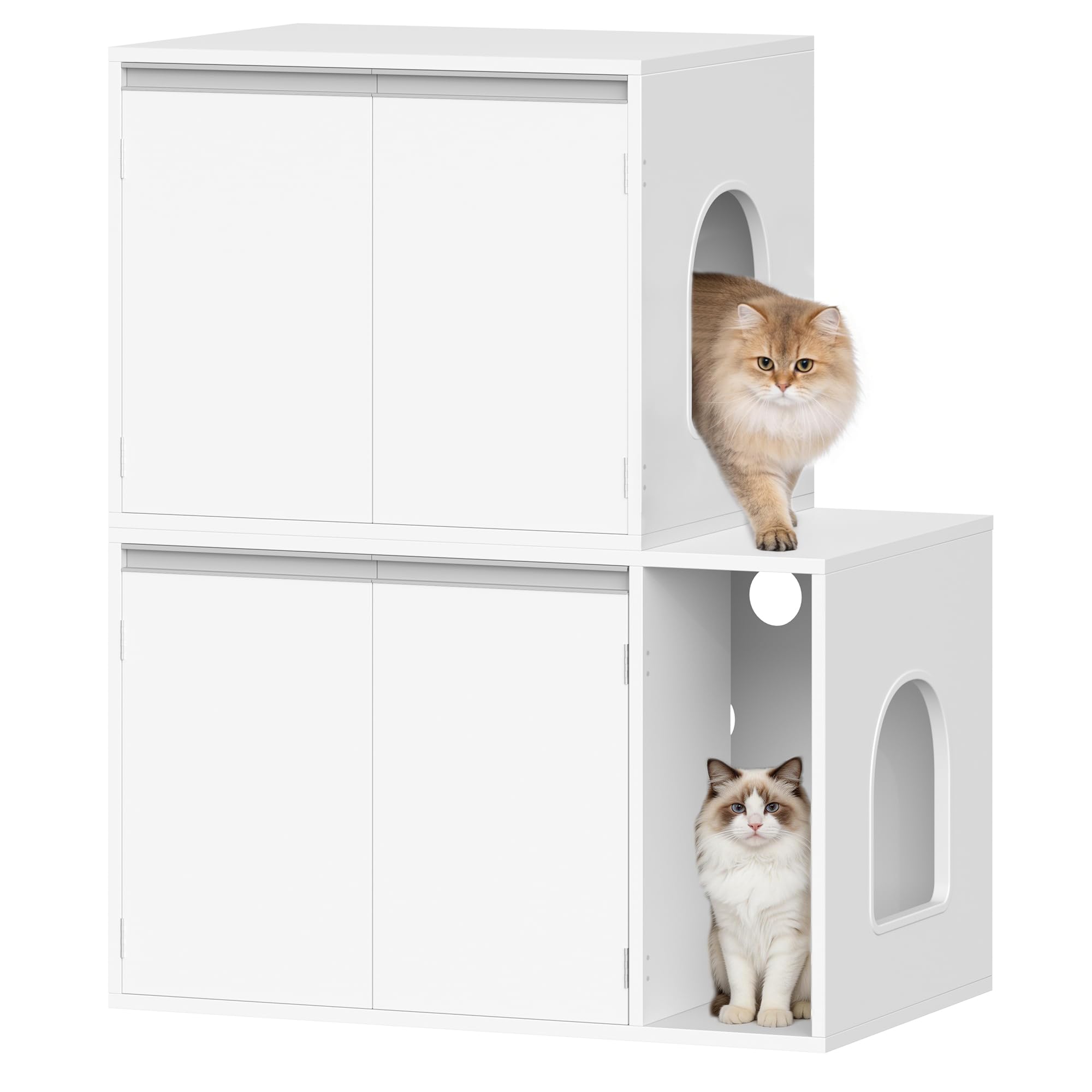 hzuaneri meuble litiere 2 chats