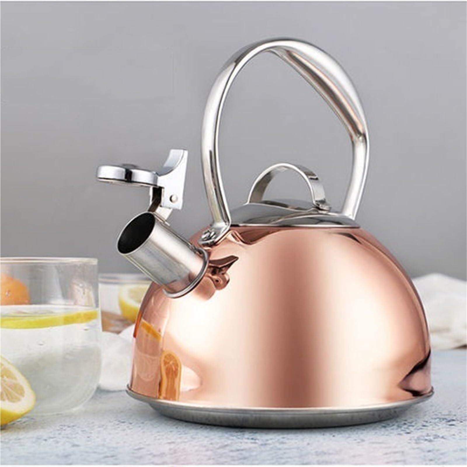 Camping Teapot, Whistling Tea Kettle for Stovetop, Stainless Steel Water Teapot Boilers for Stovetops, Kettle with Loud Whistle